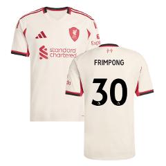 Liverpool 2025-26 FRIMPONG 30 Away Jersey  Cream