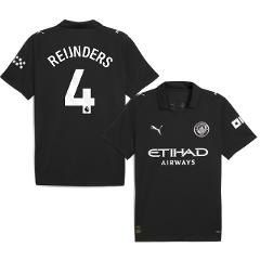 REIJNDERS #4 Manchester City 2025-26 Away Jersey  Black