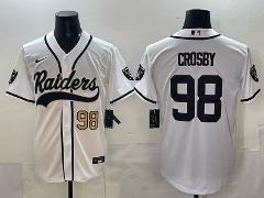 Maxx Crosby #98 Las Vegas Raiders Baseball Jersey 2025 White