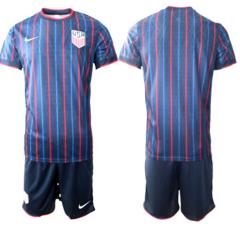 United States Custom Blue 2026 World Cup Away Soccer Jersey Suit