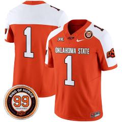 Team Jersey #1 Oklahoma State Cowboys 2025 Leslie O'neal Patch...