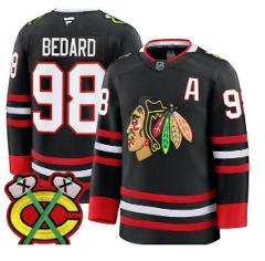 Connor Bedard Jersey 98 Chicago Blackhawks 2025-26 Premium Sti...