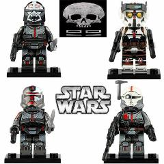 4PCS Star Wars Bad Batch Crosshair Tech Wrecker Minifigures