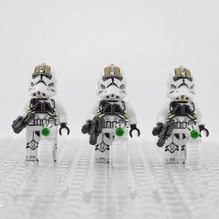 3pcs Star Wars 212th Phase II Clone Gunner Minifigures