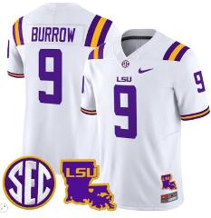 Joe Burrow Jersey #9 LSU Tigers 2024 Louisiana Football Stitch...