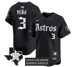 Jeremy Pena Jersey #3 Houston Astros Gothic Edition Vapor Prem...