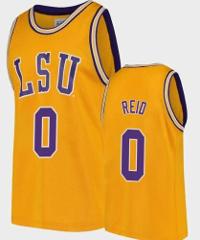 Men's Naz Reid Jersey LSU Tigers College Basketball Gold Repli...