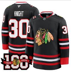 Spencer Knight Jersey #30Chicago Blackhawks 2025-26 Premium 10...