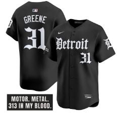 Riley Greene Jersey #31 Detroit Tigers Motor Gothic Edition Va...