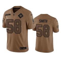 Men's Cowboys #58 Mazi Smith 2023 Brown Salute To Service Foot...
