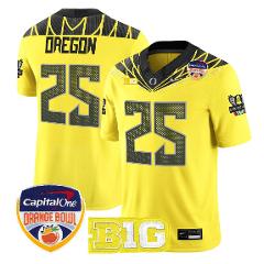 Oregon Jersey #25 Oregon Ducks 2026 Orange Bowl Patch Limited ...
