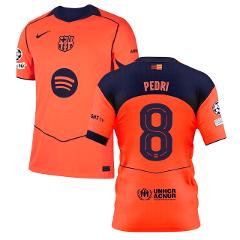 Pedri 8 Barcelona 2025-26 Third Match Jersey  Orange