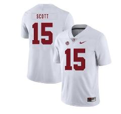 Alabama Crimson Tide #15 JK Scott College Football Jersey White