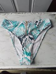 Forever 21 Womens XL Zip Blue Snakeskin Up Swim Bottom