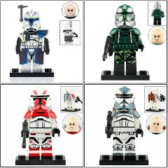 4PCS Star Wars Rex Gree Thorn Wolffe Minifigures