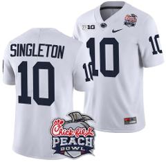 Men's Nicholas Singleton Jersey #10 Penn State Peach Bowl Patc...
