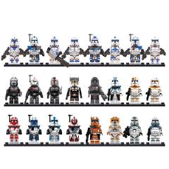 24pcs Star Wars Bad Batch, 501st ARC & Wolfpack Minifigures Toy
