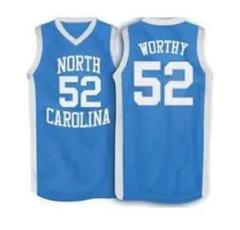 North Carolina Tar Heels #52 James Worthy Blue Throwback Stitc...