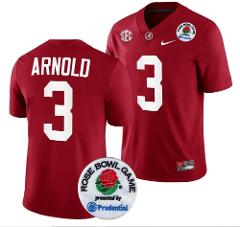 Men's Terrion Arnold Jersey #3 Alabama Crimson Tide Rose Bowl ...