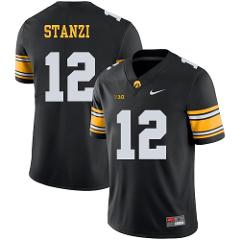 Men's Iowa Hawkeyes #12 Ricky Stanzi Black College Football Je...