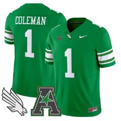 Miles Coleman Jersey #1 North Texas Mean Green 2025 Vapor Stit...