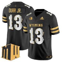Chris Durr Jr Jersey #13 Wyoming Cowboys 2025 Gold Vapor Stitc...