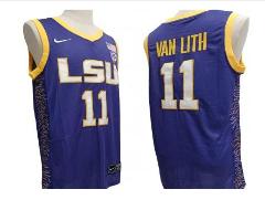 LSU Tigers #11 Hailey Van Lith Purple Basketball Jersey