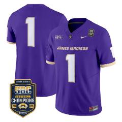 Team Jersey #1 James Madison Dukes 2025 SBC Champions Vapor St...