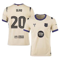 Dani Olmo #20 Barcelona 2025-26 Away Jersey  Cream