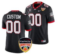 Custom Georgia Bulldogs Jerey Name and Number Orange Bowl 2023...