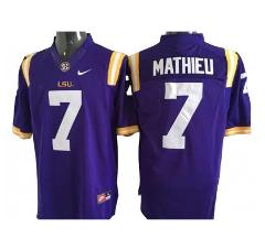 LSU Tigers #7 Tyrann Mathieu Purple Football Jersey 