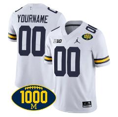 Custom Michigan Wolverines Jersey Name And Number 1000 Wins Pa...