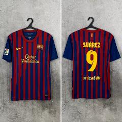 Luis Suarez #9 FC Barcelona 2011-12 Home Retro Jersey  Scarlet