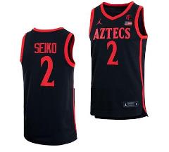 Adam Seiko Jersey San Diego State Aztecs College Basketball Bl...
