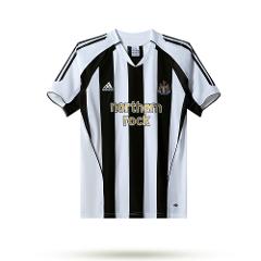 Newcastle United 2004-06 Home Men Retro Jersey  Black White