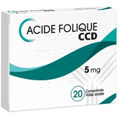 Folic Acid 5mg by CCD-Pack of 20 Tablets