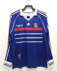 France 1998 Home Retro Jersey Men  Long Sleeve, Blue