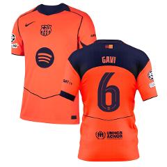 Gavi 6 Barcelona 2025-26 Third Match Jersey  Orange