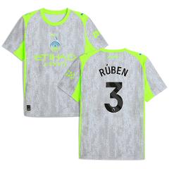 Ruben Dias 3 Manchester City 2025-26 Third Men Jersey  Gray