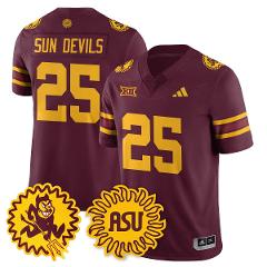 Sun Devils Jersey #25 Arizona State 1975 Throwback Uniform Sti...