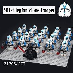 21PCS Star Wars Darth Vader 501st Clone Troopers Minifigures