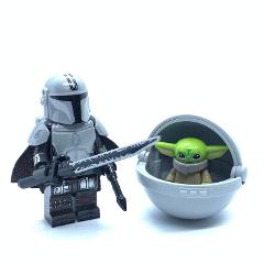 Star Wars Din Djarin The Mandalorian & Grogu 2 Minifigures Lot