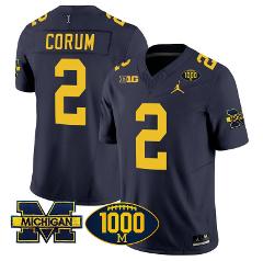 Blake Corum Jersey 2 Michigan Wolverines 1000 Wins Patch Vapor...