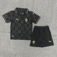 Youth Portugal Black Special 2026 World Cup Jersey Kids Kit