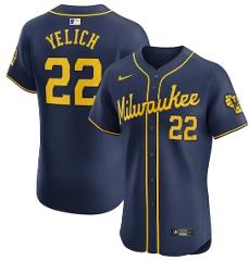 Christian Yelich Milwaukee Brewers Home Elite Jersey Navy