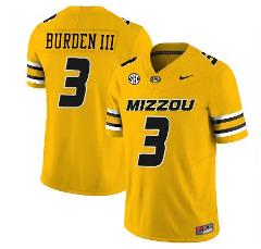 Luther Burden III Jersey #3 Missouri Tigers Vapor Football Gold