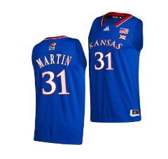 Men's #31 Cam Martin Jersey Kansas Jayhawks College Basketball...