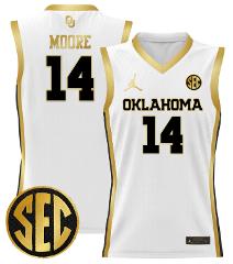 Jalon Moore Jersey #14 Oklahoma Sooners 2024 Lightweight Baske...