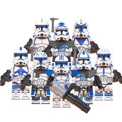 8pcs Star Wars 501st Rex, Jesse, Hardcase, Echo & Fives Minifi...