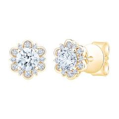 Round Brilliant 0.75 ctw VS2 Clarity, I Color Diamond 14kt Yel...